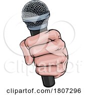 Microphone Fist Hand Comic Book Pop Art Cartoon by AtStockIllustration