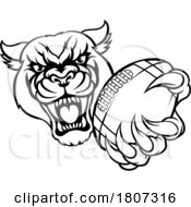 Panther Cougar Jaguar Cat American Football Mascot by AtStockIllustration