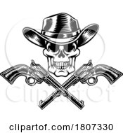 Poster, Art Print Of Cowboy Hat Pistols Skull Pirate Cross Bones