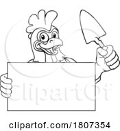Bricklayer Chicken Rooster Trowel Tool Mascot