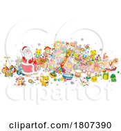 Cartoon Santa With Christmas Toys