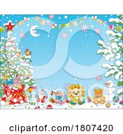Poster, Art Print Of Cartoon Christmas Party Background
