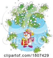 Poster, Art Print Of Cartoon Christmas Winter Snowman Ornament