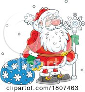 Poster, Art Print Of Cartoon Santa With A Sack