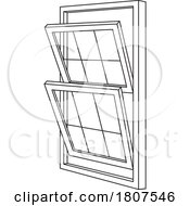 Cartoon Black And White Double Window
