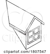 Cartoon Black And White Dormer Window