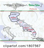Poster, Art Print Of Map Of Italian Wines From Puglia