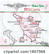 Poster, Art Print Of Map Of Italian Wines From Tuscany