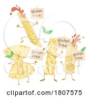 Poster, Art Print Of Cartoon Group Of Gluten Free Pasta Characters