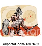 Poster, Art Print Of Spartacus Gladiator Slave Warrior On Colosseum