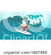 Poster, Art Print Of Santa Clause Surfing