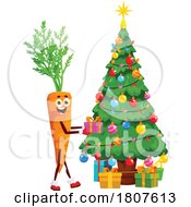 Christmas Carrot Food Mascot