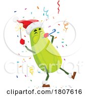 Poster, Art Print Of Christmas Zucchini Food Mascot