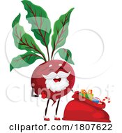 Poster, Art Print Of Christmas Beet Food Santa Mascot