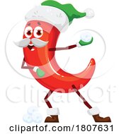 Poster, Art Print Of Christmas Chili Pepper Food Santa Mascot