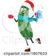 Poster, Art Print Of Christmas Cucumber Food Mascot