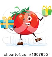Christmas Tomato Food Mascot by Vector Tradition SM
