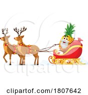Poster, Art Print Of Christmas Pineapple Food Santa Mascot