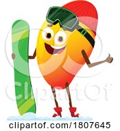 Poster, Art Print Of Winter Mango Food Mascot