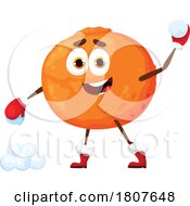 Christmas Orange Food Mascot