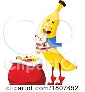 Poster, Art Print Of Christmas Banana Food Mascot