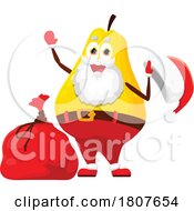 Christmas Pear Food Santa Mascot by Vector Tradition SM