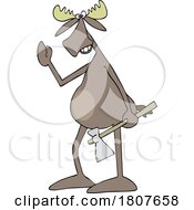 Cartoon Moose Waving and Carrying an Axe by djart #COLLC1807658-0006