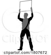 Poster, Art Print Of Protest Rally March Picket Sign Silhouette Person