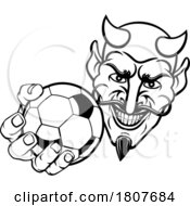 Devil Soccer Football Ball Sports Mascot Cartoon by AtStockIllustration