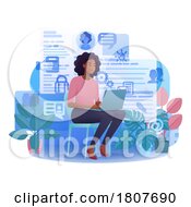 Poster, Art Print Of Woman Laptop Resume Cv Job Search Online Cartoon