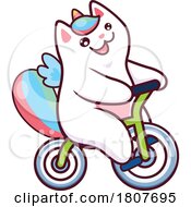 Caticorn Unicorn Cat Riding A Bicycle