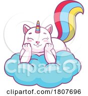 Caticorn Unicorn Cat On A Cloud by Vector Tradition SM