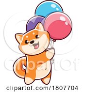 Poster, Art Print Of Shiba Inu Dog With Balloons