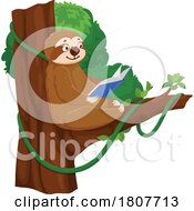 Poster, Art Print Of Sloth Reading A Book In A Tree