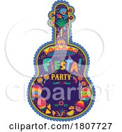 Poster, Art Print Of Guitar Shaped Fiesta Party Invite