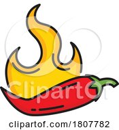 Fiery Hot Chili Pepper by Vector Tradition SM