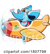 Poster, Art Print Of Elephant Pilot Flying A Plane