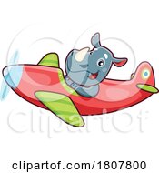 Poster, Art Print Of Rhino Pilot Flying A Plane