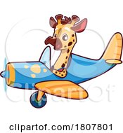 Giraffe Pilot Flying A Plane by Vector Tradition SM