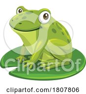 Poster, Art Print Of Happy Frog On A Lily Pad