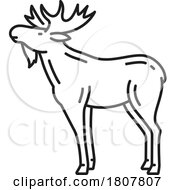 Poster, Art Print Of Black And White Elk