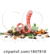 Earth Worm In A Compost Pile