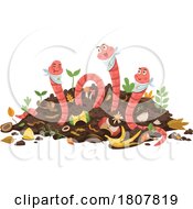 Poster, Art Print Of Earth Worms Dining In A Compost Pile