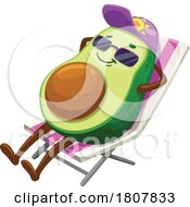 Avocado Mascot Sun Bathing by Vector Tradition SM