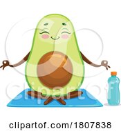 Poster, Art Print Of Avocado Mascot Meditating