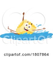Swimming Ravioli Pasta Mascot by Vector Tradition SM
