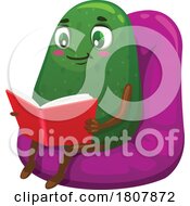 Avocado Mascot Reading by Vector Tradition SM