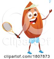 Poster, Art Print Of Tennis Almond Nut Food Mascot