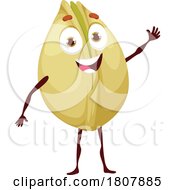 Poster, Art Print Of Waving Pistacio Nut Food Mascot