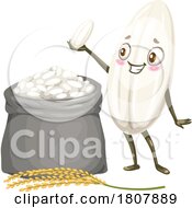 Poster, Art Print Of Rice Mascot With Harvest Bag